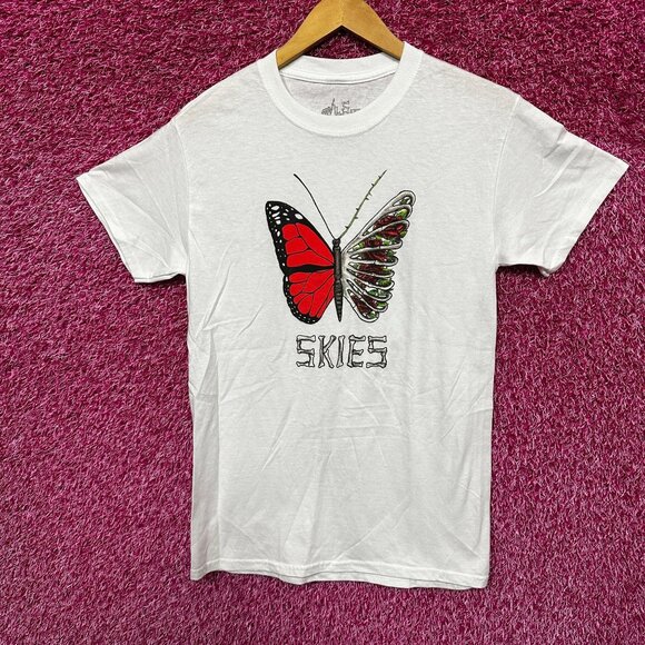 Lil Skies Shelby Butterfly Skeleton Wing Roses Emo Rap Tee Small - Picture 1 of 4